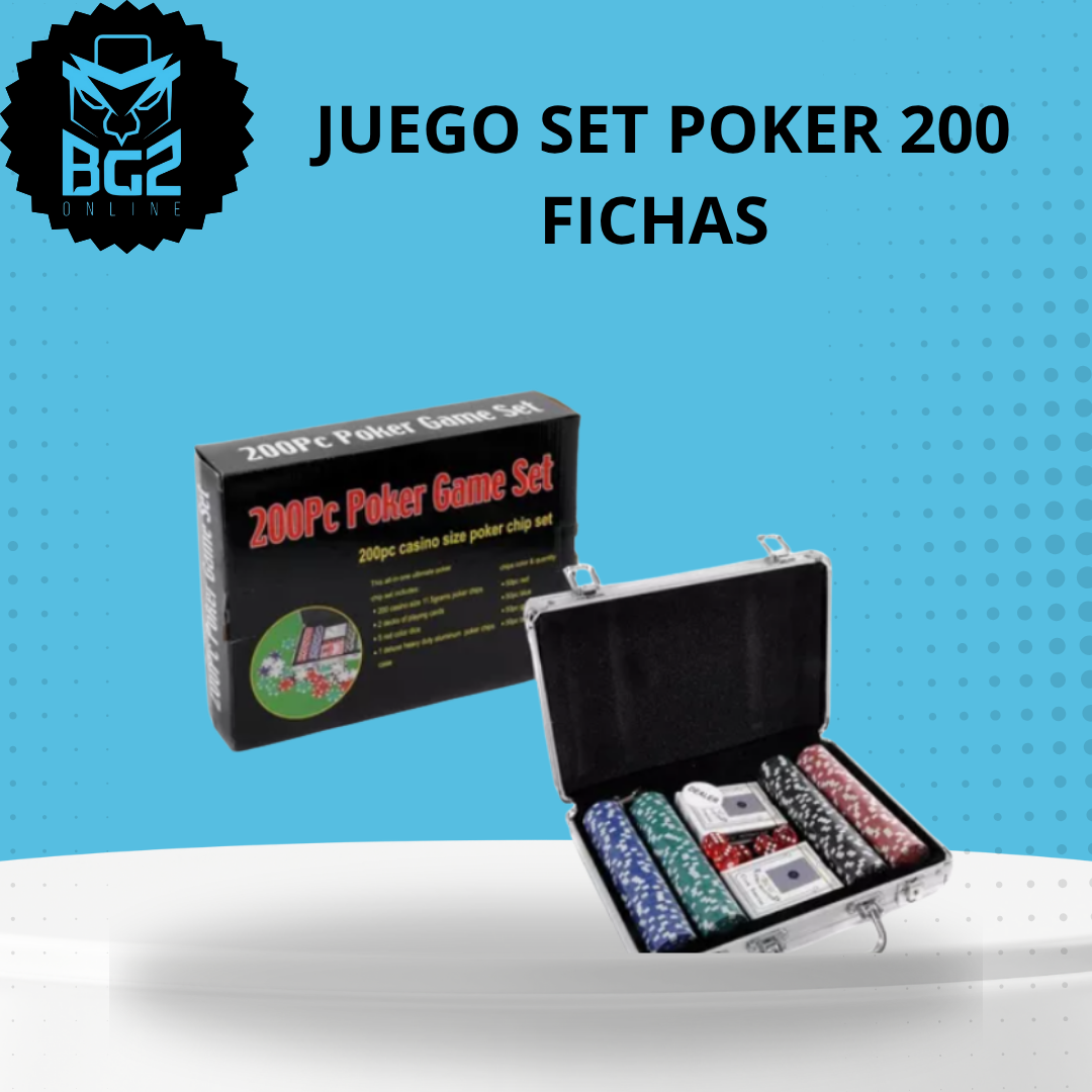 Juego set poker tipo casino fichas carta